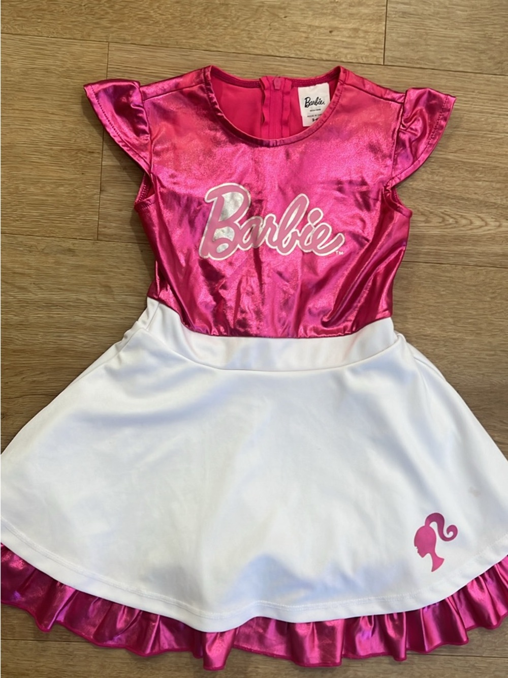 Barbie Hot Pink and White Shiny Logo Party Dress Costume